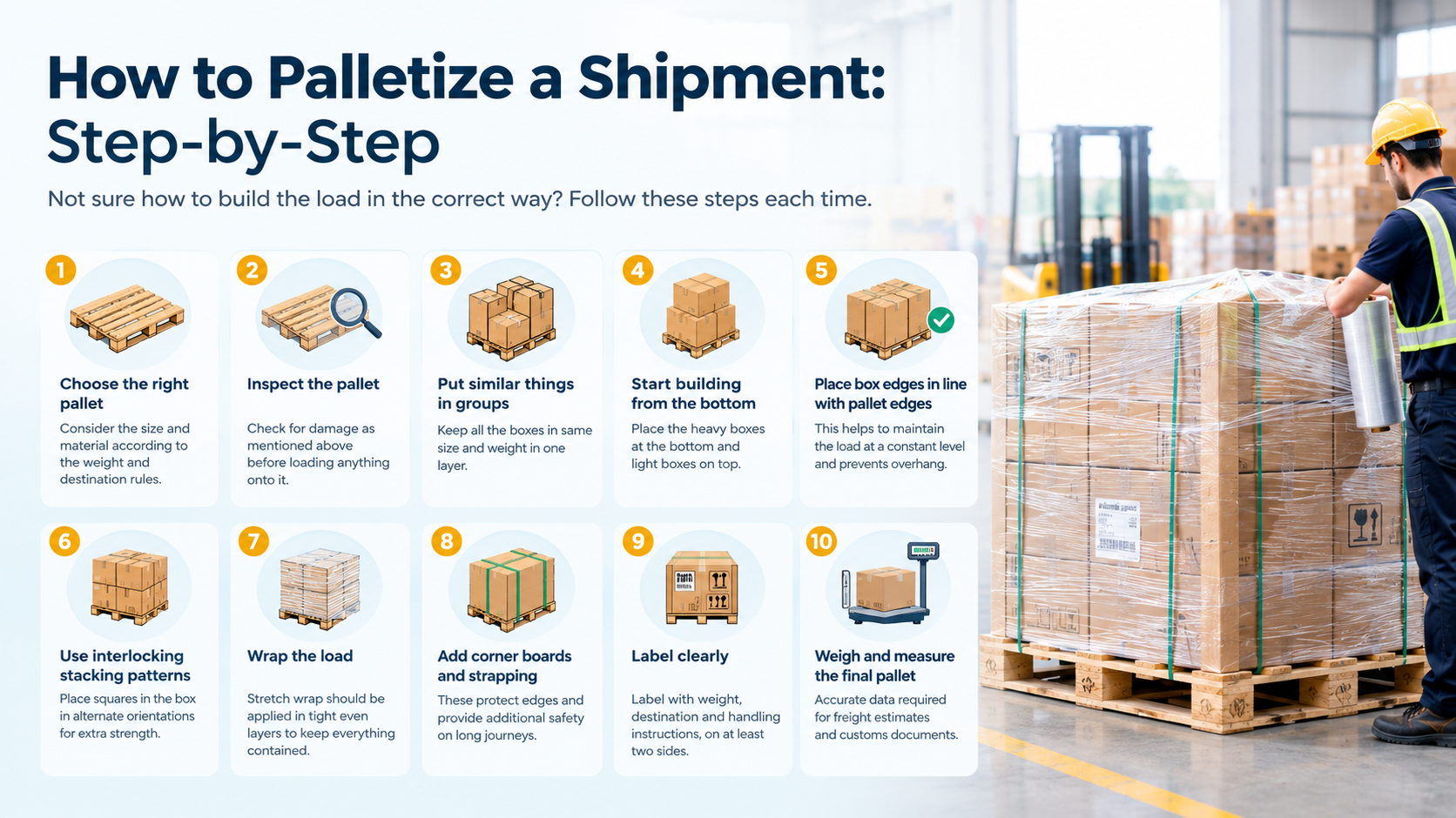 An image of showing How to Palletize a Shipment Step-by-Step